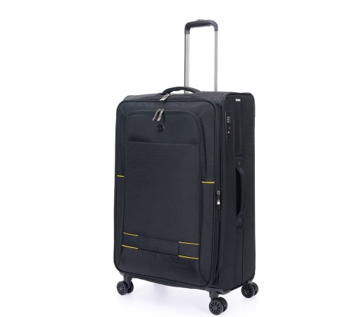 Чемодан TORBER Brosno, чёрный, нейлон 600D, 48 х 22 х 78 см, 85 л