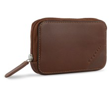 Ключница BUGATTI Nobile, коньячного цвета, воловья кожа/полиэстер, 11,5х1,5х7 см