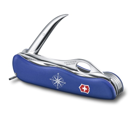 Нож перочинный VICTORINOX Skipper Pro, 111 мм, 12 функций, с фиксатором лезвия, со шнурком, синий