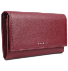 Кошелёк женский BUGATTI Lady Top, красный, натуральная воловья кожа, 20х2,5х10,5 см