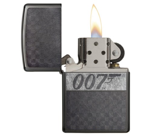 Зажигалка ZIPPO James Bond 007™ с покрытием Black Ice®, латунь/сталь, чёрная, глянцевая, 38x13x57 мм