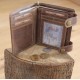 Бумажник KLONDIKE «Tim Eagle», натуральная кожа в светло-коричневом цвете, 10,5 х 12,5 х 2,5 см