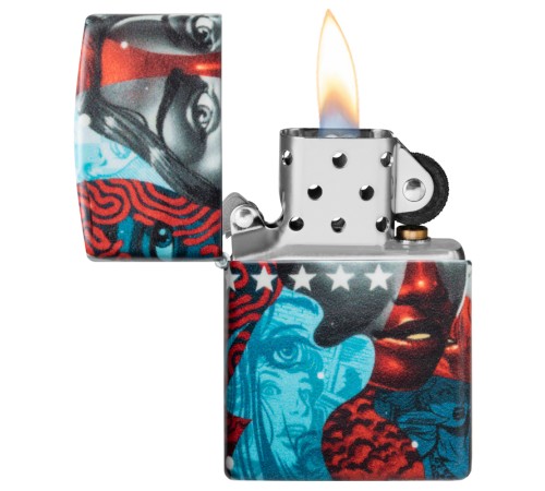 Зажигалка Zippo Tristan Eaton с покрытием White Matte, латунь/сталь, разноцветная, 38x13x57 мм