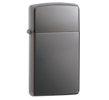 Зажигалка ZIPPO Slim® с покрытием Black Ice ®, латунь/сталь, чёрная, матовая, 29x10x60 мм