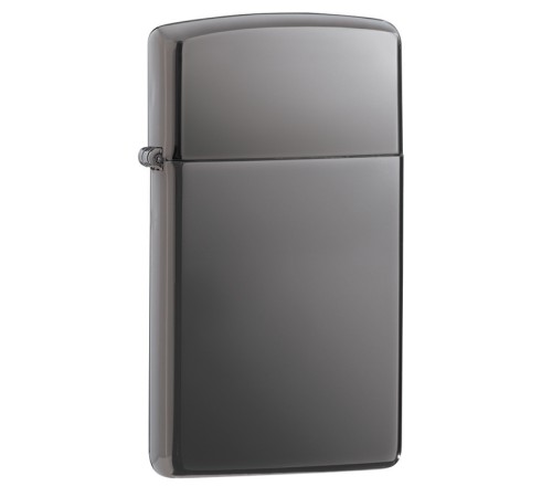 Зажигалка ZIPPO Slim® с покрытием Black Ice ®, латунь/сталь, чёрная, матовая, 29x10x60 мм