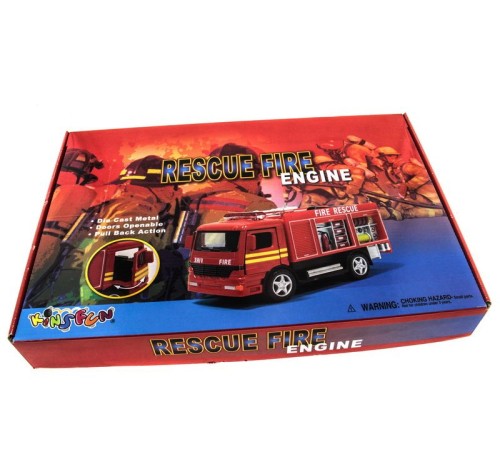 Машина Kinsmart Пожарная машина Rescue Fire Engine инерция (1/12шт.) б/к