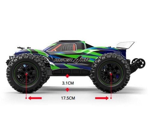 Радиоуправляемый монстр MJX Hyper Go 16108 (зеленый) 4WD 2.4G LED 1/16 RTR