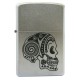Зажигалка ZIPPO Tattoo Skull, с покрытием Satin Chrome™, латунь/сталь, серебристая, 38x13x57 мм