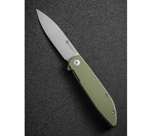 Складной нож SENCUT Bocll II D2 Steel Gray Stonewashed Handle G10 OD Green