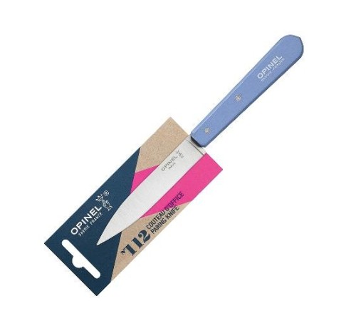 Нож столовый Opinel №112, деревянная рукоять, блистер, нержавеющая сталь, голубой 001917