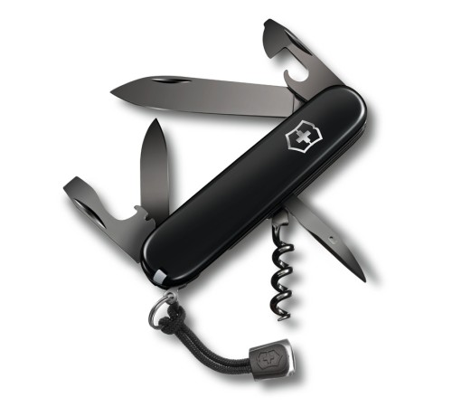 Нож перочинный VICTORINOX Spartan PS, 91 мм, 13 функций, чёрный, со шнурком в комплекте
