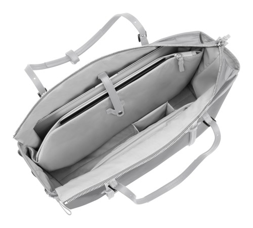 Сумка VICTORINOX Victoria Charisma 15,6'', серебристая, нейлон/кожа/микрозамша, 43x15x33 см, 22 л