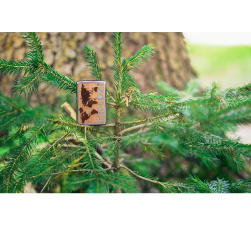 Зажигалка ZIPPO WOODCHUCK с покрытием Street Chrome™, латунь/сталь/дерево, серебристая, 38x13x57 мм
