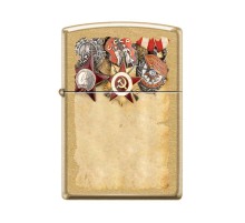 Зажигалка ZIPPO Советские ордена, с покрытием Gold Dust™, латунь/сталь, золотистая, 38x13x57 мм
