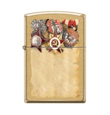 Зажигалка ZIPPO Советские ордена, с покрытием Gold Dust™, латунь/сталь, золотистая, 38x13x57 мм