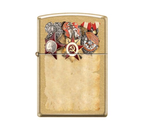 Зажигалка ZIPPO Советские ордена, с покрытием Gold Dust™, латунь/сталь, золотистая, 38x13x57 мм