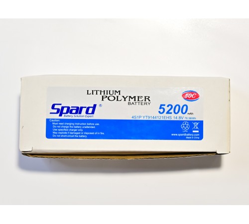 Аккумулятор Li-Po Spard 5200mAh, 14.8V, 50C,  XT60,  Hardcase для автомоделей 1/10, 1/8