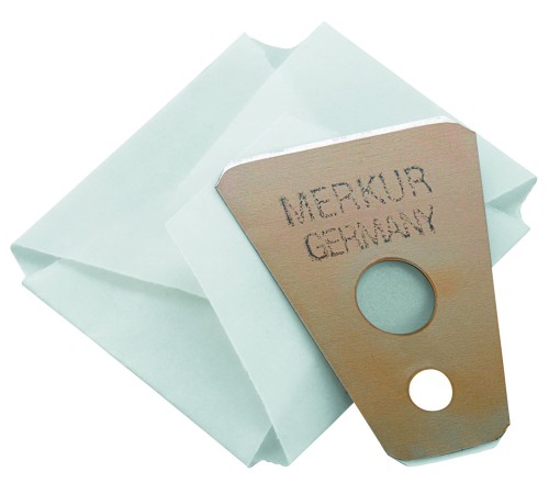 Станок контурный для бритья MERKUR 907C, глянцевое хромированное покрытие, прямой срез, короткая ручка, лезвие в комплекте (1 шт)