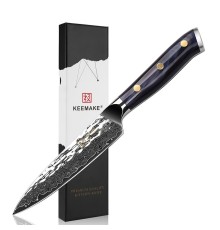 Нож универсальный из дамасской стали Keemake 5 Inch Utility Knife, синий