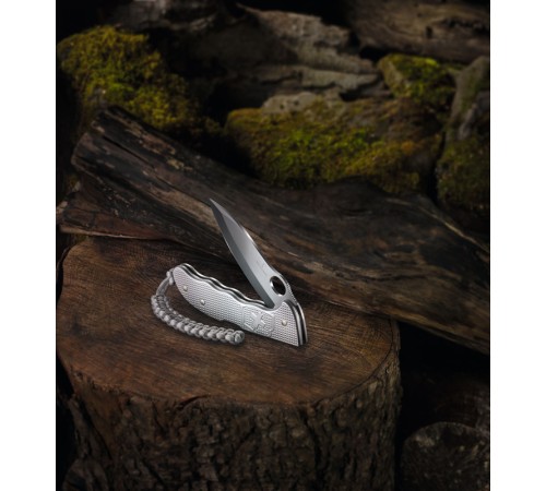 Нож охотника VICTORINOX Hunter Pro M Alox 130 мм, 4 функции, с фиксатором лезвия, серебристый