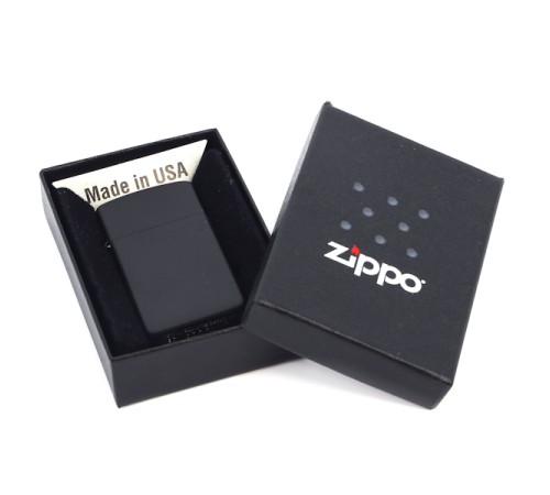 Зажигалка ZIPPO Slim® с покрытием Black Matte, латунь/сталь, чёрная, матовая, 29x10x60 мм