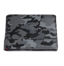 Портмоне ZIPPO, серо-чёрный камуфляж, натуральная кожа, 11,2×2×8,2 см