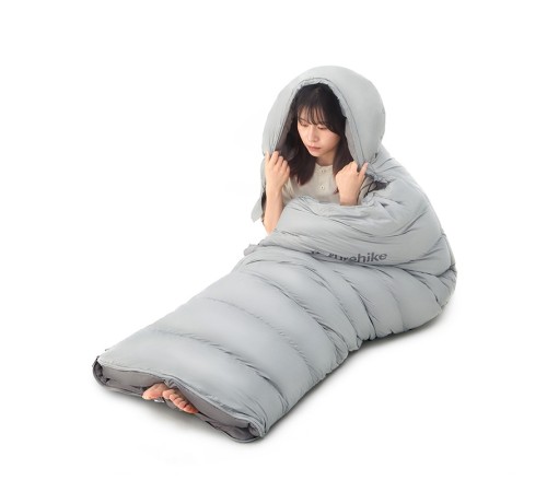Ультралёгкий спальный мешок Naturehike RM40 Series Утиный пух Grey Size L, молния слева, 6927595707173L
