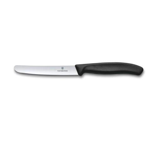 Нож столовый VICTORINOX SwissClassic, прямое лезвие 11 см с закруглённым кончиком, чёрный