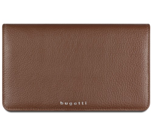 Кошелёк женский BUGATTI Lady Top, коньячный, натуральная воловья кожа, 19,5х2х11,2 см