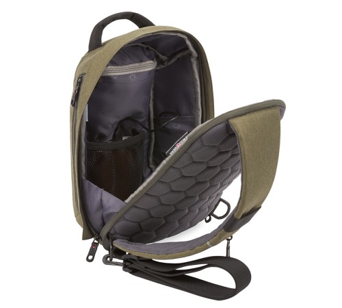 Рюкзак-антивор SWISSGEAR, хаки, Heather 600D, 21 x 12,5 x 34 см, 8,5 л