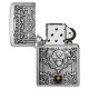 Зажигалка ZIPPO Wolf Emblem с покрытием Brushed Chrome, латунь/сталь, серебристая, 36x13x57 мм