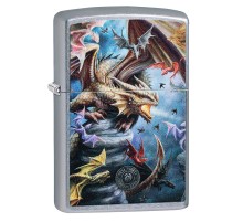 Зажигалка ZIPPO Anne Stokes с покрытием Street Chrome™, латунь/сталь, серебристая, 38x13x57 мм