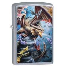 Зажигалка ZIPPO Anne Stokes с покрытием Street Chrome™, латунь/сталь, серебристая, 38x13x57 мм