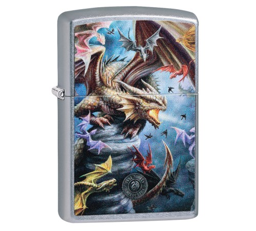 Зажигалка ZIPPO Anne Stokes с покрытием Street Chrome™, латунь/сталь, серебристая, 38x13x57 мм