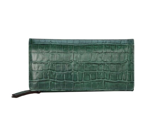 Кошелёк Cross Bebe Coco, кожа наппа фактурная, цвет зелёный/рыжий, 19,5 х 10,5 х 3 см