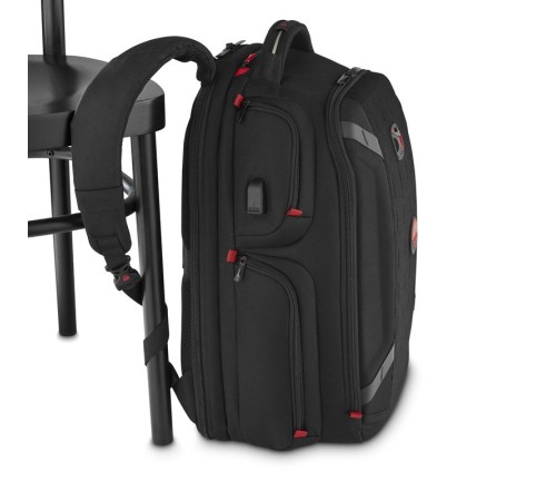 Рюкзак WENGER PlayerOne 17.3”, чёрный, 100% полиэстер, 38х26х49 см, 29 л