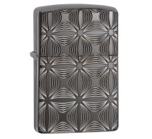 Зажигалка ZIPPO Armor® с покрытием Black Ice®, латунь/сталь, чёрная, глянцевая, 37х13x58 мм
