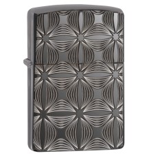 Зажигалка ZIPPO Armor® с покрытием Black Ice®, латунь/сталь, чёрная, глянцевая, 37х13x58 мм