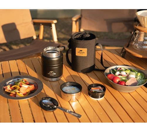 Термос Naturehike NH20SJ041  500мл (для еды) , черный, 6927595767467