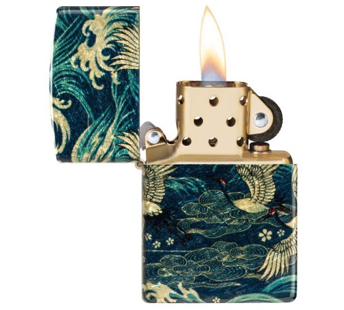 Зажигалка ZIPPO Eastern с покрытием 540 Tumbled Brass, латунь/сталь, зеленая, 38x13x57 мм