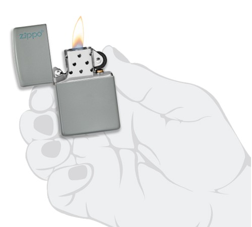 Зажигалка ZIPPO Classic с покрытием Flat Grey, латунь/сталь, серая, матовая, 38x13x57 мм