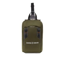 Рюкзак SWISSGEAR с одним плечевым ремнем, зеленый/оранжевый, полиэстер рип-стоп, 18 x 5 x 33 см, 4 л