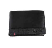 Портмоне ZIPPO с защитой от сканирования RFID, чёрное, натуральная кожа, 12×2×9 см