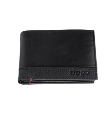 Портмоне ZIPPO с защитой от сканирования RFID, чёрное, натуральная кожа, 12×2×9 см
