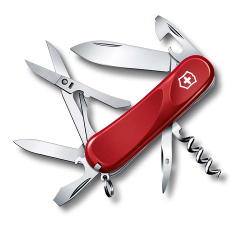 Нож перочинный VICTORINOX Evolution S14, 85 мм, 14 функций, красный