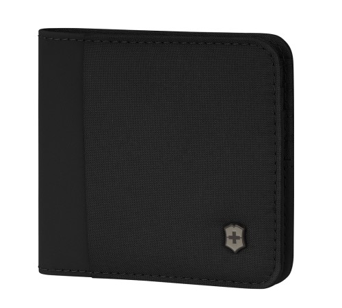 Бумажник VICTORINOX Travel Essentials Bi-Fold Wallet, с защитой от сканирования RFID, чёрный, полиэстер, 11x2x10 см