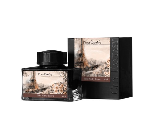 Флакон чернил Pierre Cardin 50мл, серия CITY FANTASY цвет Eiffel Murky Brown (Коричневый Эйфель)