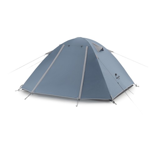 Палатка Naturehike P-Series NH18Z033-P 210T/65D, трехместная, серо-голубая, 6927595783634