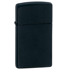 Зажигалка ZIPPO Slim® с покрытием Black Matte, латунь/сталь, чёрная, матовая, 29x10x60 мм