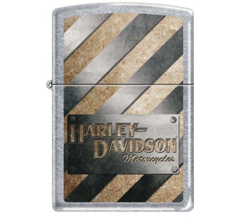 Зажигалка ZIPPO Harley-Davidson® с покрытием Satin Chrome™, латунь/сталь, серебристая, 38x13x57 мм